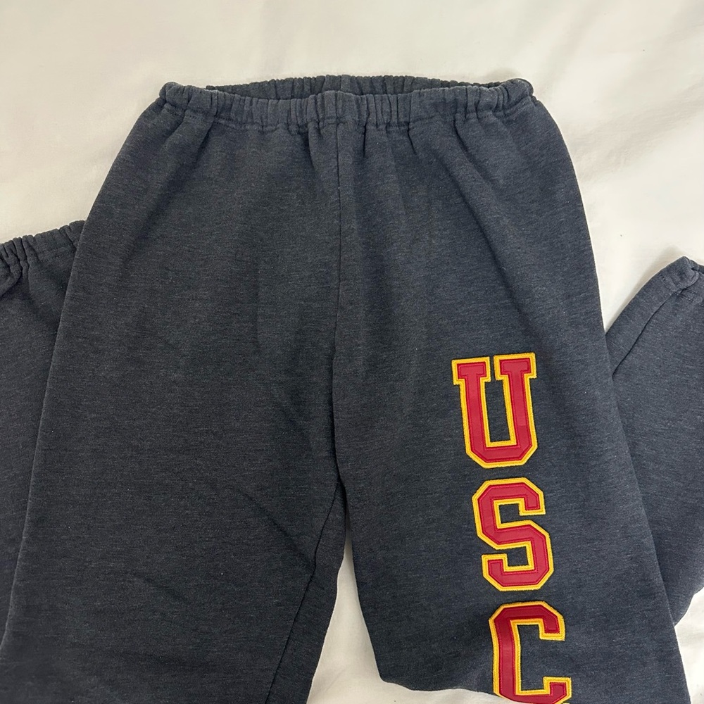 Heritage Charcoal Sweatpants with Red and Yellow USC Logo